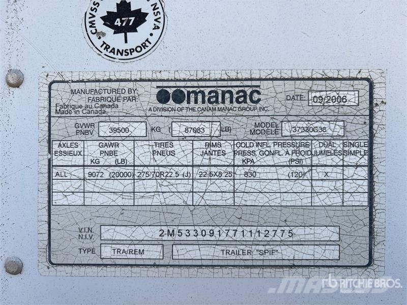 Manac 29 ft x 102 in Tri/A Super B-Train Lead Chip Trail Prikolice za piljevinu