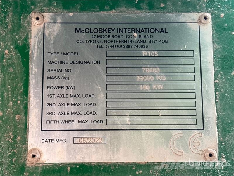 McCloskey R105 Tracked Screen Plant غرابيل