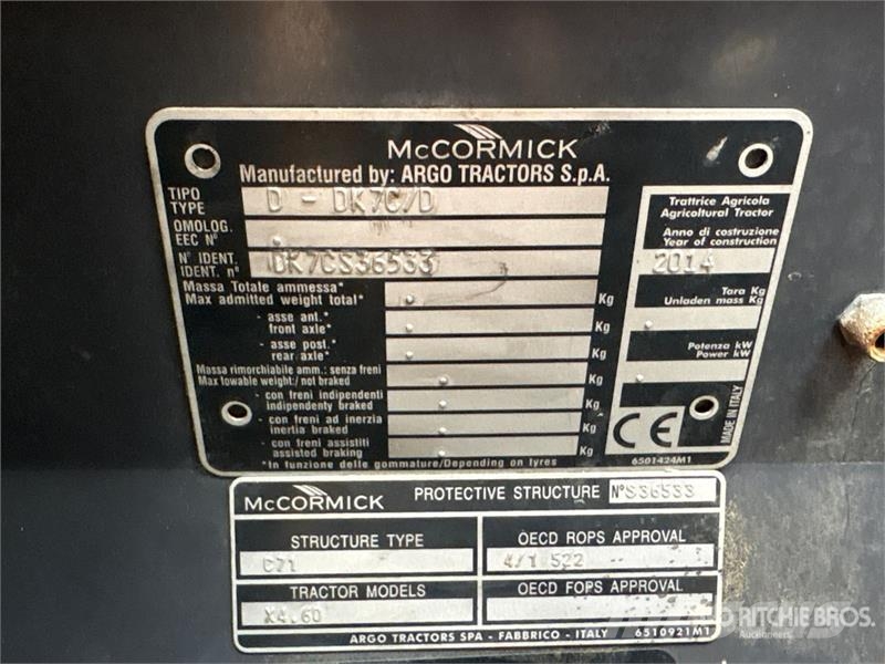 McCormick X4.60 4WD Tractor Traktorok