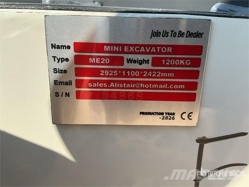 ME20-YELLOW Mini Excavator (Unused) Mini Escavadoras <7t