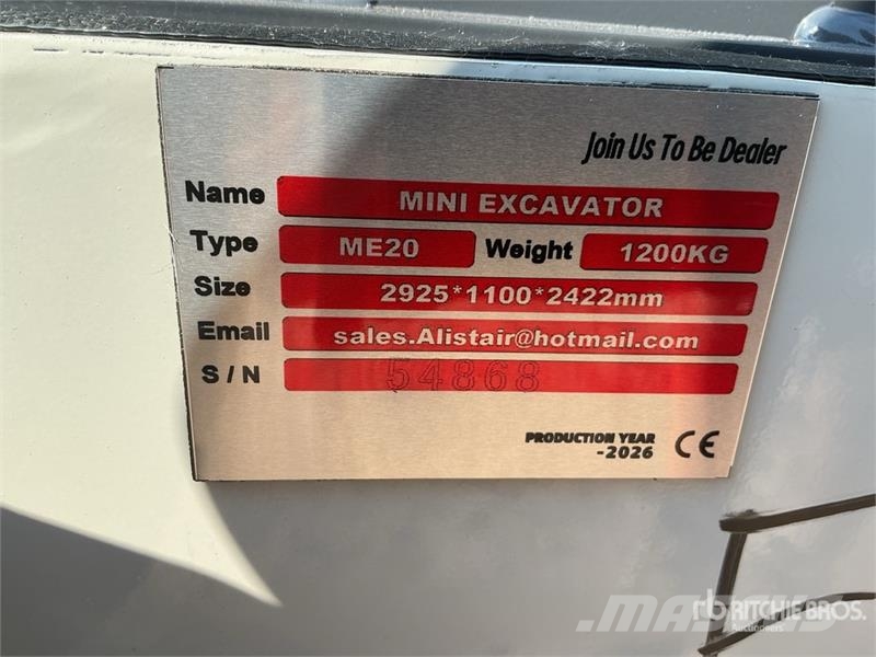 ME20-YELLOW Mini Excavator (Unused) Mini Escavadoras <7t