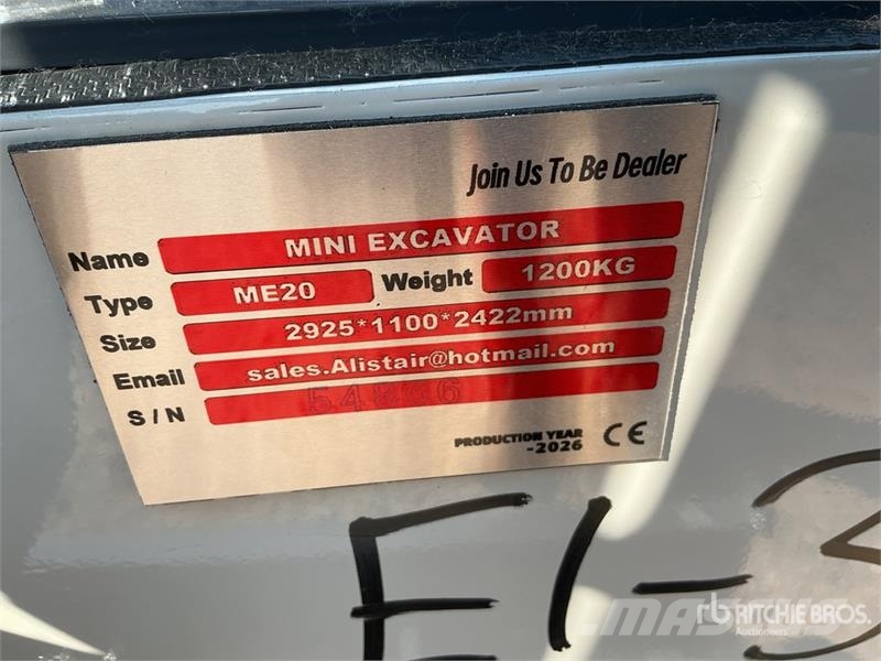 ME20-YELLOW Mini Excavator (Unused) Mini Escavadoras <7t