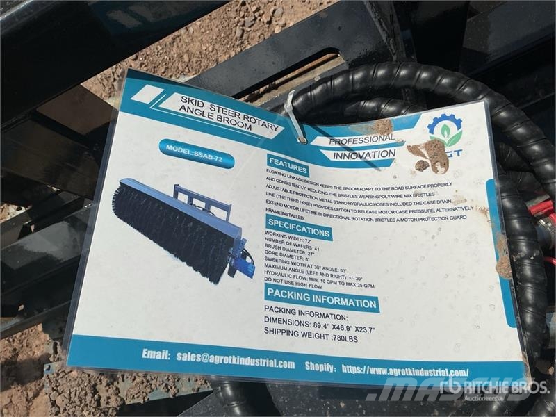  Mower King SSAB72 72 in Skid Steer Broom (Unused) Süpürgeler