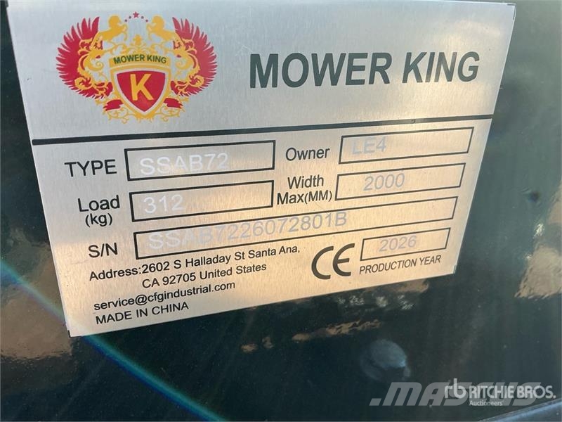 Mower King SSAB72 72 in Skid Steer Broom (Unused) Harjad