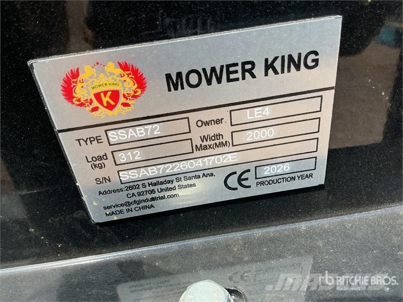  Mower King SSAB72 72 in Skid Steer Broom (Unused) Süpürgeler