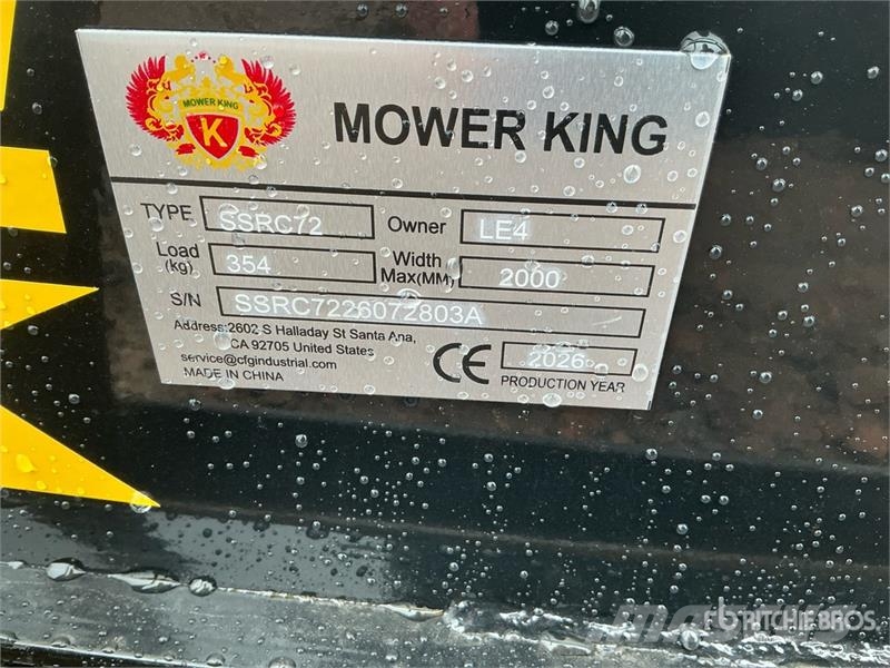 Mower King SSRC 72 in Skid Steer Brush Cutter (Unu 裝載與牽引式割草機