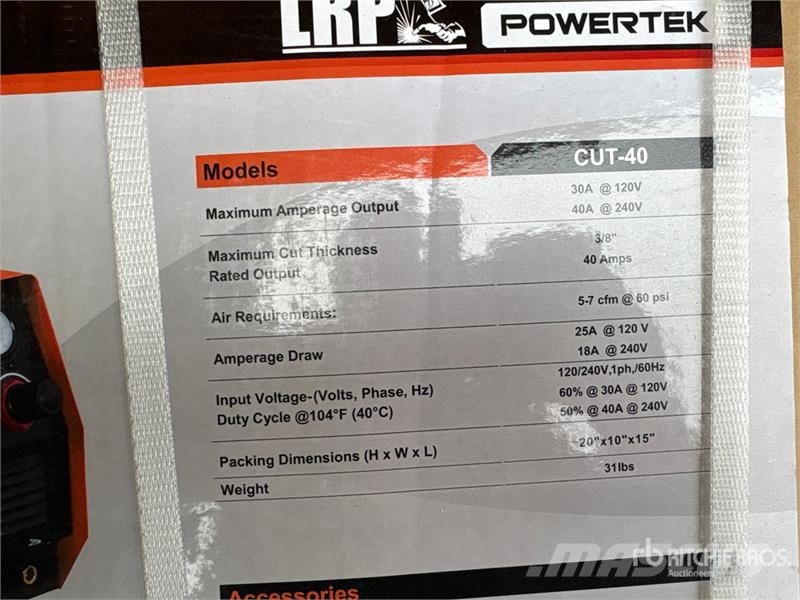 Powertek CUT-40 40 A Plasma Cutter (Unused) Welding Equipment