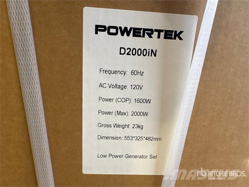 Powertek D2000iN 2 kW Portable Generator Set (Unused) Andre Generatorer