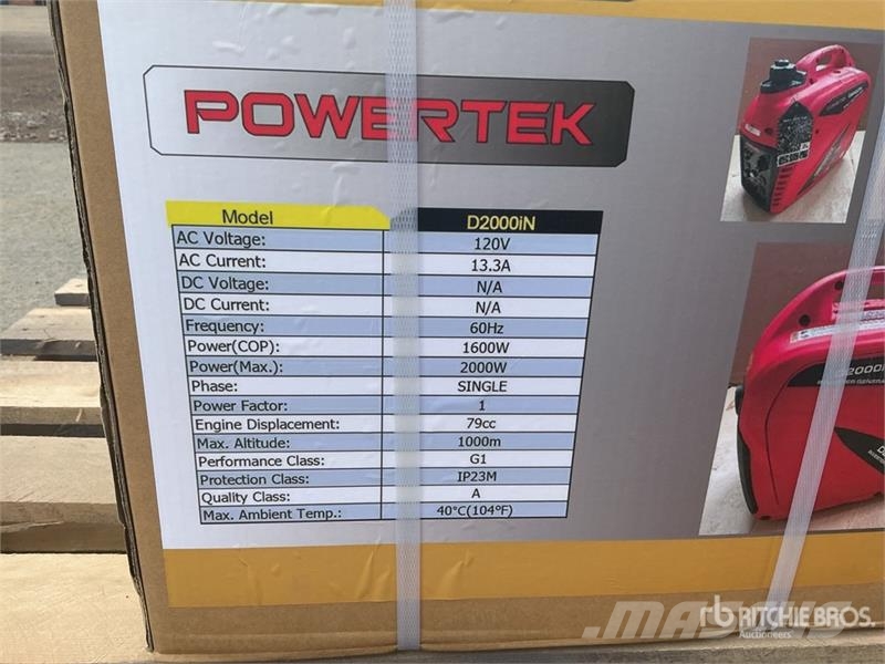 Powertek D2000iN 2 kW Portable Generator Set (Unused) Other Generators