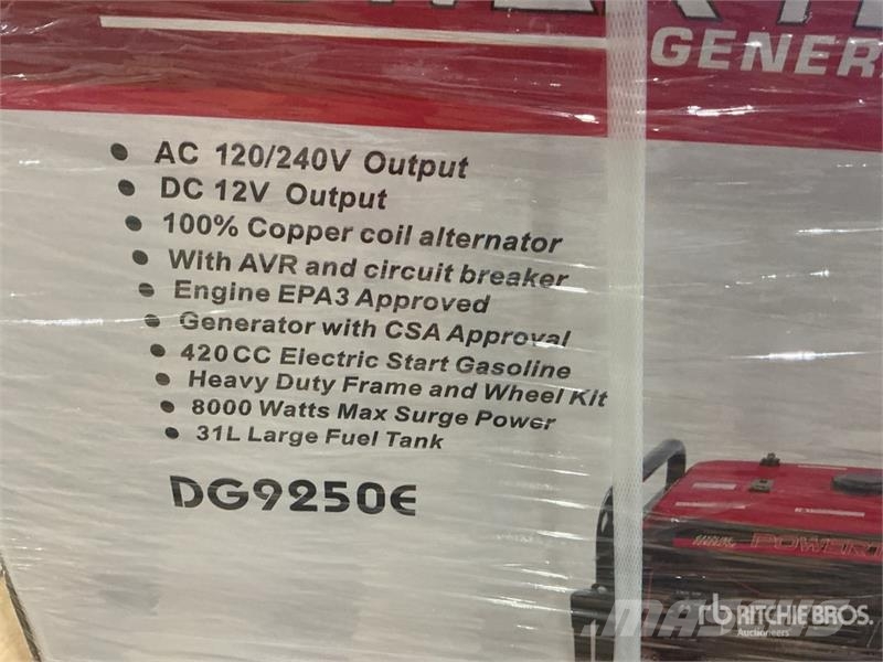 Powertek DG9250E 8 kW Portable Generator Set (Unused) Other Generators