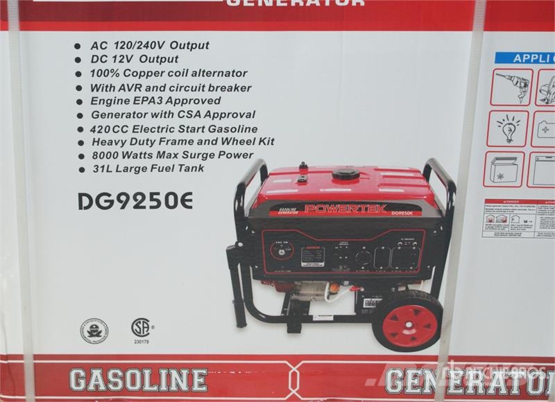 Powertek DG9250E 8 kW Portable Generator Set (Unused) Autres générateurs
