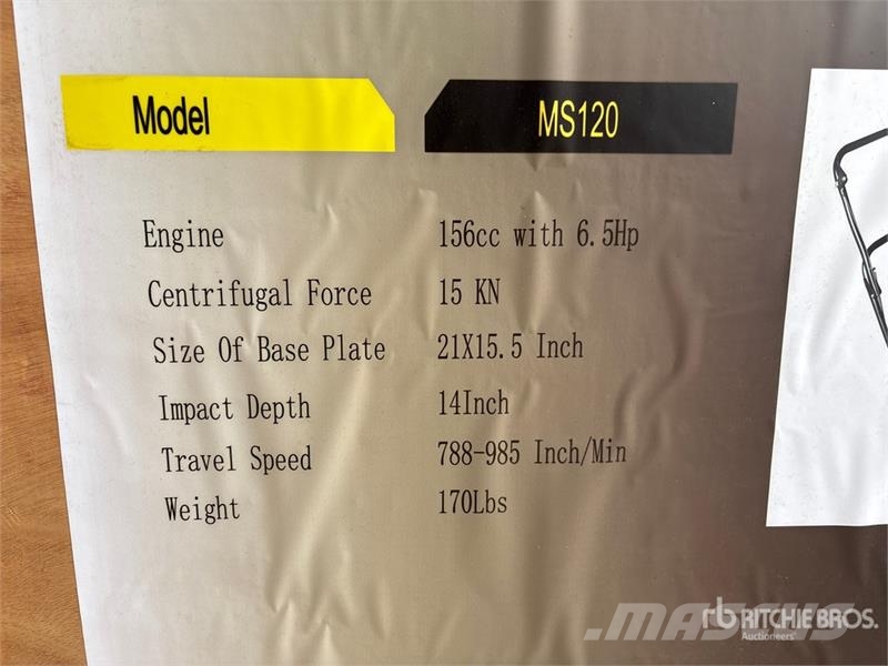 Powertek MS120 Vibratory Plate Compactor (Unused) 平板夯