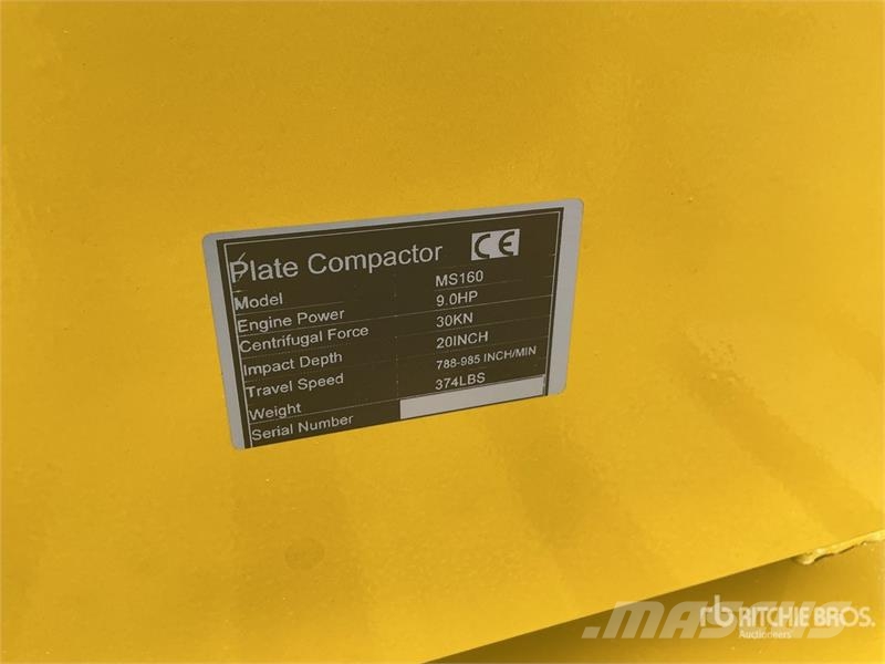 Powertek MS160 Reversible Vibratory Plate Compactor (Unused Trilmachines