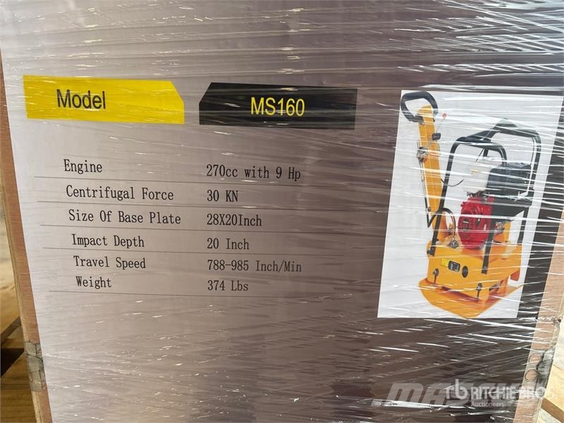Powertek MS160 Reversible Vibratory Plate Compactor (Unused 平板夯