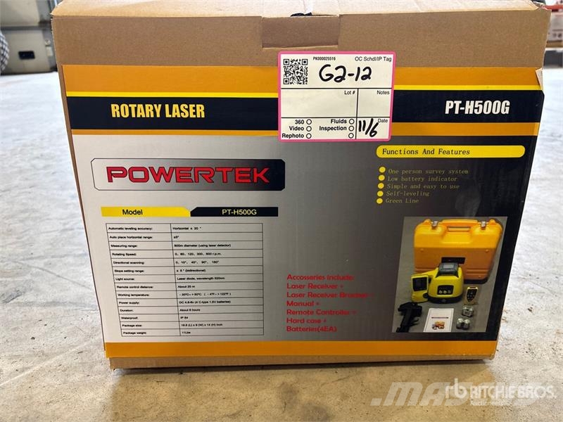 Powertek PT-H500G Rotary Green Line Laser Level (Unused) 仪器、测量及自动化设备