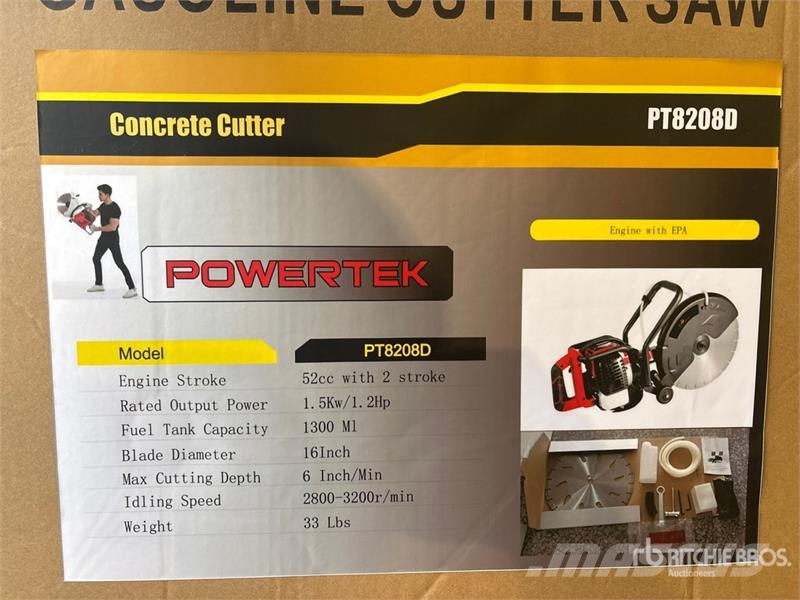 Powertek PT8208D Gasoline Cut-Off Saw (Unused) Компоненты строительной техники