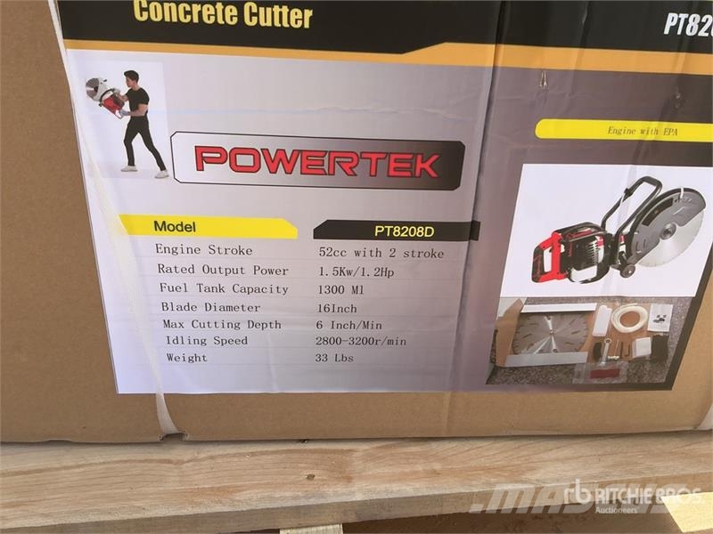 Powertek PT8208D Gasoline Cut-Off Saw (Unused) Otros componentes