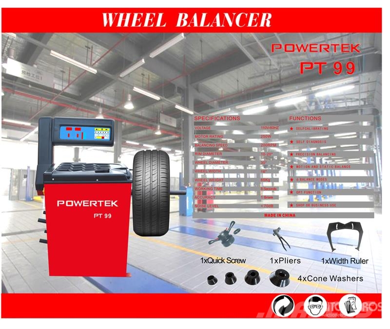 Powertek PT99 Wheel Balancer (Unused) Otros componentes