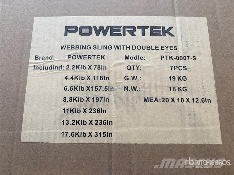 Powertek PTK-0007S Double Eyes Webbing Sling (Unused) Piezas y equipos para grúas