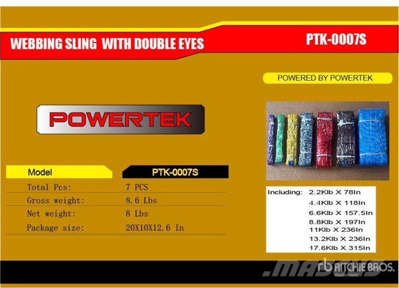 Powertek PTK-0007S Double Eyes Webbing Sling (Unused) Nosturien osat ja lisävarusteet
