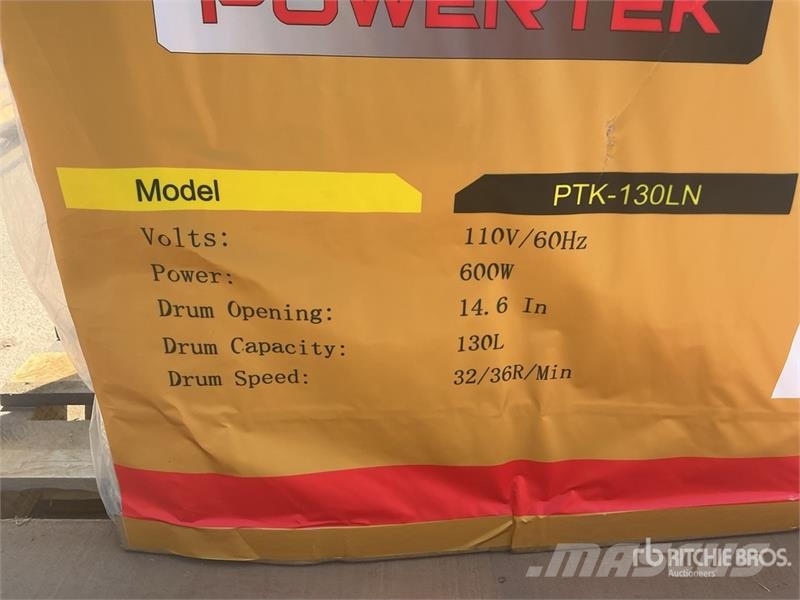 Powertek PTK-130LN 130 L Electric Portable Concrete Mixer ( Mezcladoras de cemento y hormigón