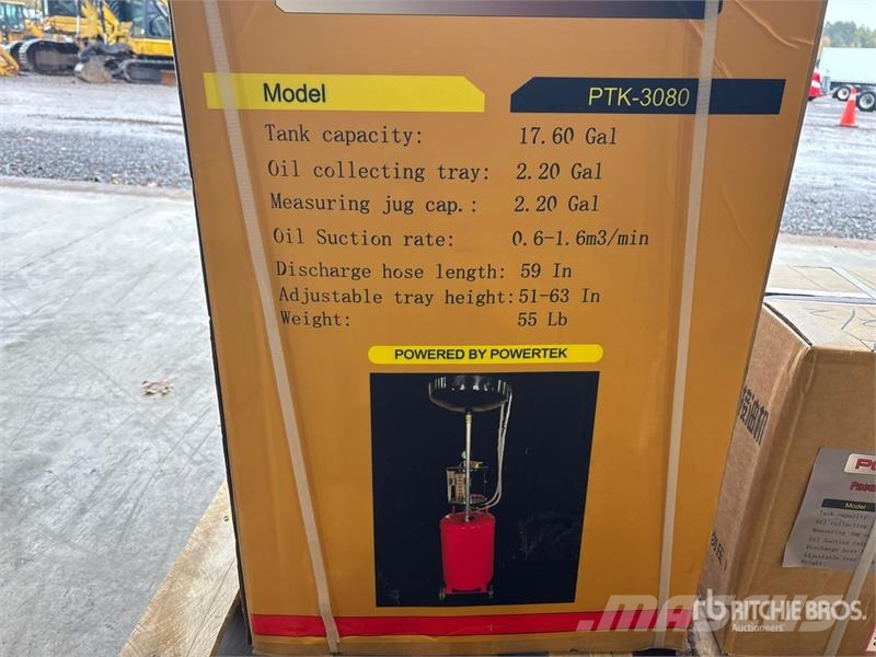 Powertek PTK-3080 Pneumatic Oil Extractor (Unused) Компоненты строительной техники