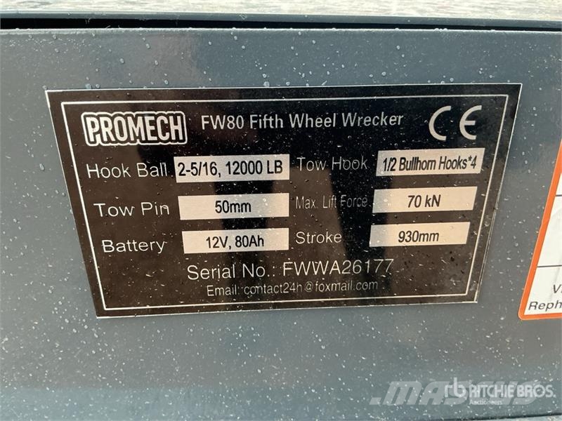  PROMECH FW80 Fifth Wheel Wrecker Attachment (Unuse Transportes - Outros
