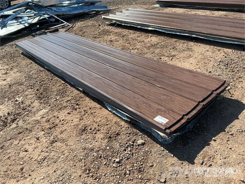  Quantity of (100) 12 ft Brown Metal Roof Panels (U Winches, hoists and material lifts