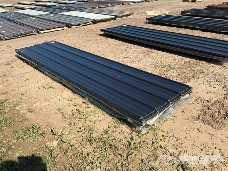 Quantity of (100) Black Metal Roof Panels (Unused) Gervės, keltuvai ir medžiagų kėlimo įranga