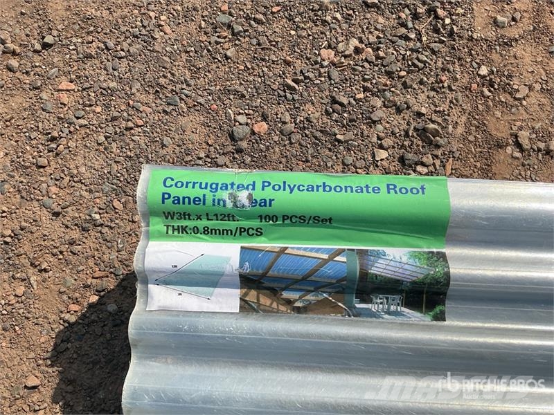  Quantity of (100) Clear Polycarbonate Roof Panel ( Gervės, keltuvai ir medžiagų kėlimo įranga