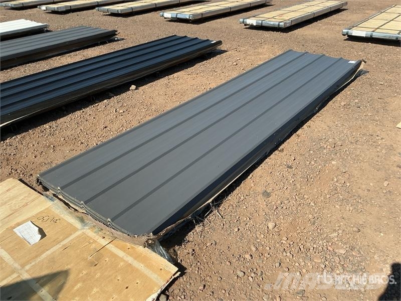 Quantity of (100) Grey Metal Roof Panels (Unused) Gervės, keltuvai ir medžiagų kėlimo įranga