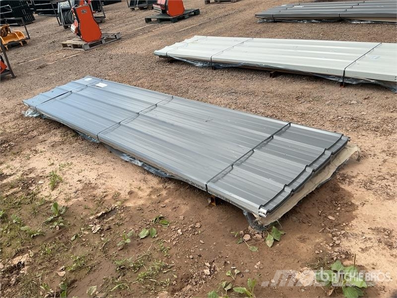 Quantity of (100) Grey Metal Roof Panels (Unused) Gervės, keltuvai ir medžiagų kėlimo įranga