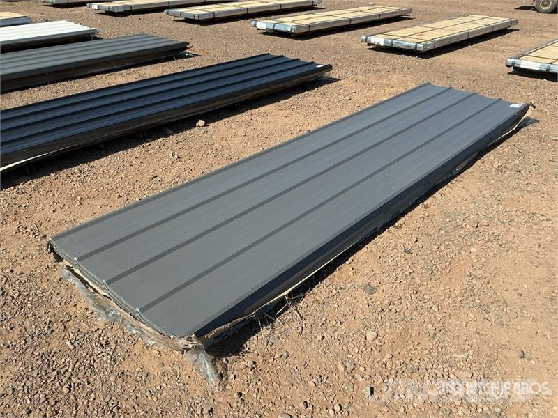 Quantity of (100) Grey Metal Roof Panels (Unused) Gervės, keltuvai ir medžiagų kėlimo įranga
