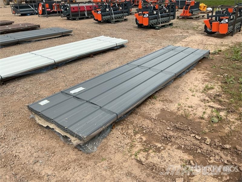 Quantity of (100) Grey Metal Roof Panels (Unused) Gervės, keltuvai ir medžiagų kėlimo įranga