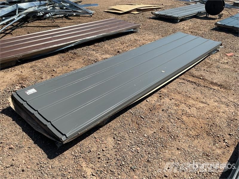 Quantity of (100) Grey Metal Roof Panels (Unused) Gervės, keltuvai ir medžiagų kėlimo įranga