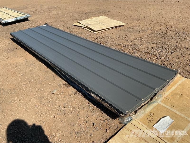 Quantity of (100) Grey Metal Roof Panels (Unused) Gervės, keltuvai ir medžiagų kėlimo įranga