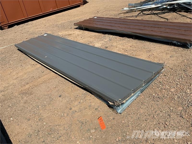 Quantity of (100) Grey Metal Roof Panels (Unused) Gervės, keltuvai ir medžiagų kėlimo įranga