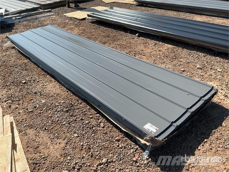 Quantity of (100) Grey Metal Roof Panels (Unused) Gervės, keltuvai ir medžiagų kėlimo įranga