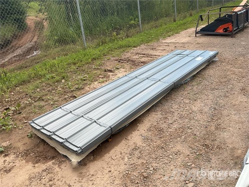 Quantity of (100) Grey Metal Roof Panels (Unused) Gervės, keltuvai ir medžiagų kėlimo įranga