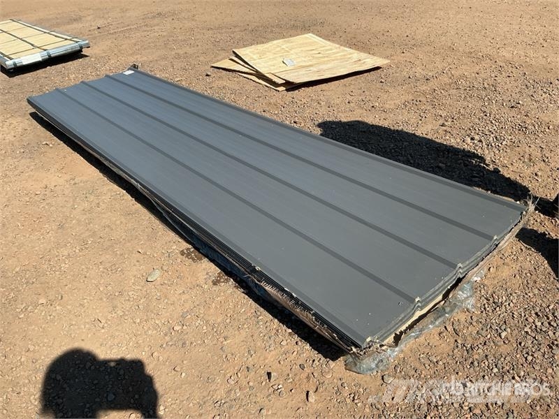 Quantity of (100) Grey Metal Roof Panels (Unused) Gervės, keltuvai ir medžiagų kėlimo įranga