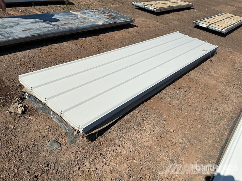 Quantity of (100) White Metal Roof Panels (Unused) Gervės, keltuvai ir medžiagų kėlimo įranga