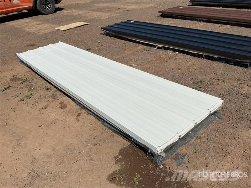 Quantity of (100) White Metal Roof Panels (Unused) Gervės, keltuvai ir medžiagų kėlimo įranga