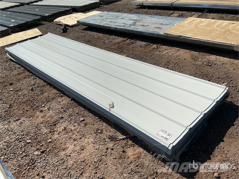 Quantity of (100) White Metal Roof Panels (Unused) Gervės, keltuvai ir medžiagų kėlimo įranga
