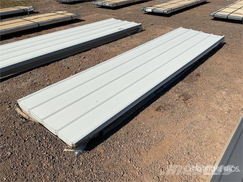 Quantity of (100) White Metal Roof Panels (Unused) Gervės, keltuvai ir medžiagų kėlimo įranga