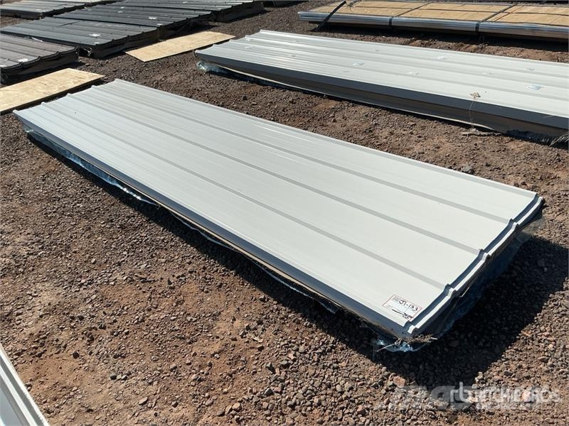Quantity of (100) White Metal Roof Panels (Unused) Gervės, keltuvai ir medžiagų kėlimo įranga