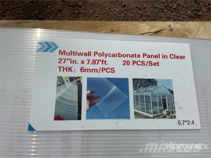 Quantity of (20) 27 in x 8 ft Clear Multi-Wall Pol Montacargas y elevadores de material