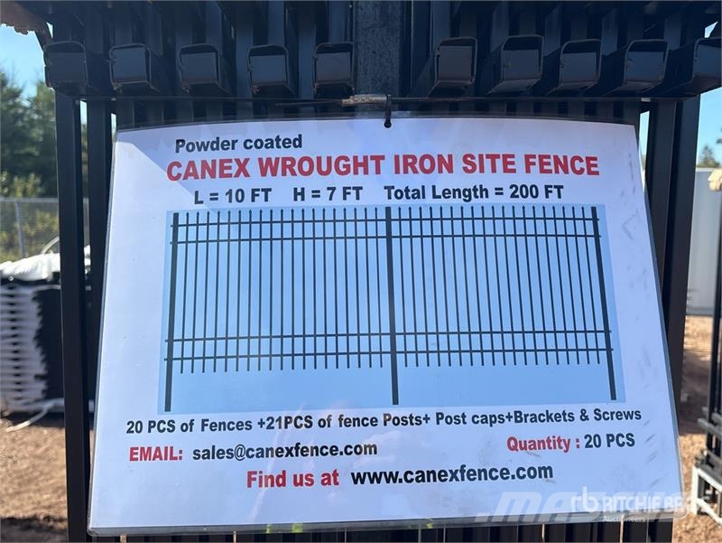 Quantity of (20) 9 ft 3 in x 6 ft 4 in Powder Coat Fencing equipment