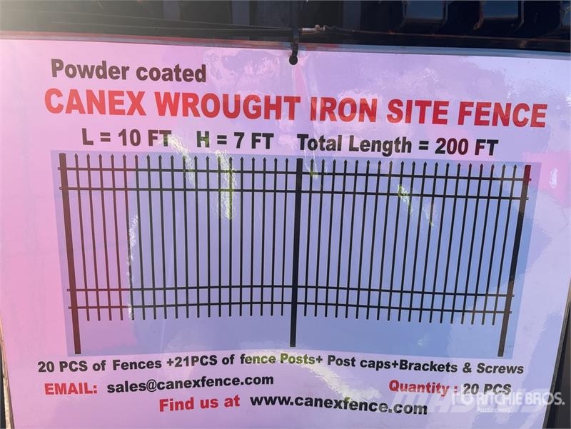 Quantity of (20) 9 ft 3 in x 6 ft 4 in Powder Coat Fencing equipment