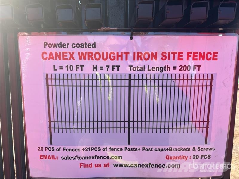 Quantity of (20) 9 ft 3 in x 6 ft 4 in Powder Coat Fencing equipment