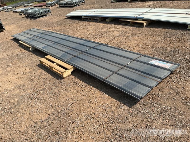 Quantity of (20) Grey Metal Roof Panels (Unused) Gervės, keltuvai ir medžiagų kėlimo įranga